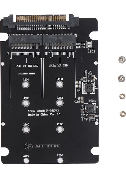 Sata M.2 Ssd'den 2,5 "sata Nvme M.2 Ngff Ssd'ye SFF-8639 Adaptör Dönüştürücü 1 Pc Adaptör Kartı Masaüstü Bilgisayarlar Için (Yurt Dışından)