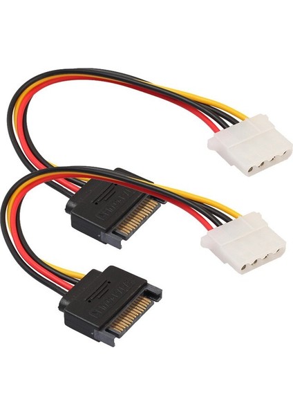 2 Adet Sata 15-Pın Erkek Güç Için Uygun Molex Ide 4-Pın Dişi Sürücü Sabit Disk Anakart Adaptör Hattı A30 (Yurt Dışından)