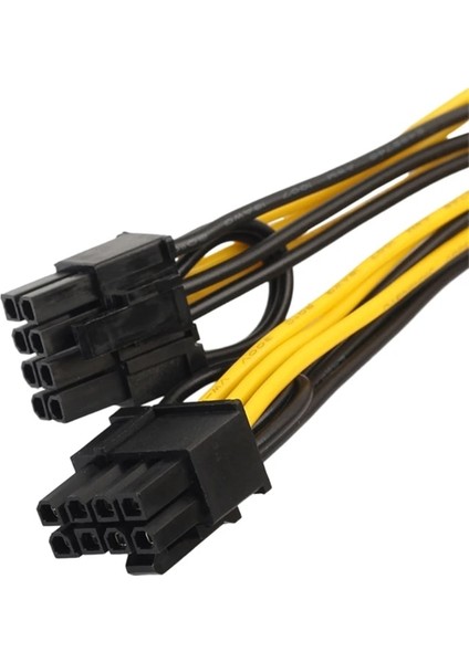 6-Pin Dişi Çift 8-Pin Erkek Grafik Kartı Konektörü Pc Güç Kablosu, Grafik Kartı Cpu Için Splitter Uzatma Kablosu Tel (Yurt Dışından)