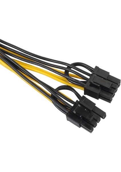 6-Pin Dişi Çift 8-Pin Erkek Grafik Kartı Konektörü Pc Güç Kablosu, Grafik Kartı Cpu Için Splitter Uzatma Kablosu Tel (Yurt Dışından)
