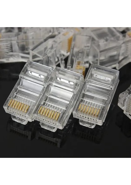 50 Adet/grup RJ45 Rj-45 Cat5 CAT5E Modüler Kablo Kafa Fişi Ethernet Altın Kaplama Ağ Konektörü En Iyi Promosyon (Yurt Dışından) modelleri