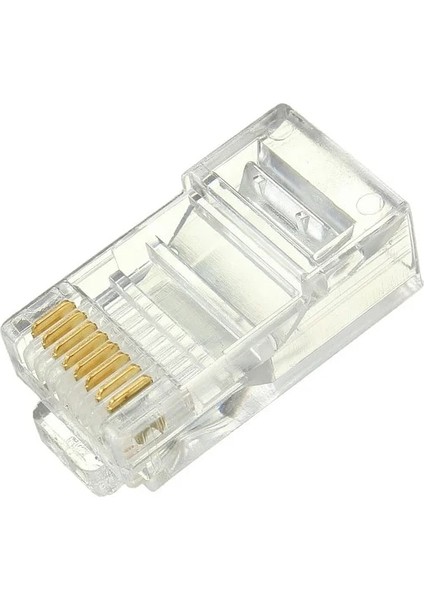 50 Adet/grup RJ45 Rj-45 Cat5 CAT5E Modüler Kablo Kafa Fişi Ethernet Altın Kaplama Ağ Konektörü En Iyi Promosyon (Yurt Dışından) indirimleri