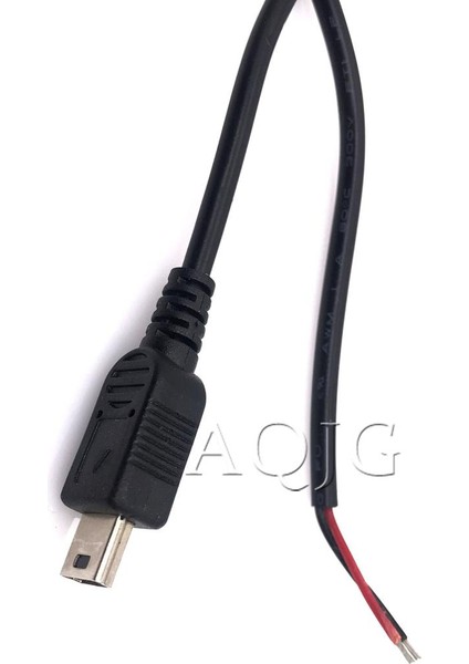 1 Adet Yüksek Kalite 70 cm Siyah Mini USB Erkek Fiş 2 Telli Güç Kablo Kordonu Soyulmuş Maksimum Akım 3A Ahududu Pasta Dıy (Yurt Dışından)