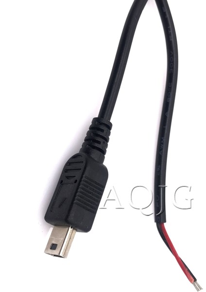 1 Adet Yüksek Kalite 70 cm Siyah Mini USB Erkek Fiş 2 Telli Güç Kablo Kordonu Soyulmuş Maksimum Akım 3A Ahududu Pasta Dıy (Yurt Dışından)