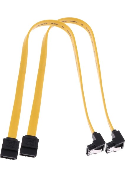 2x Sata Iıı Veri Sürücü Kablosu 6,0 Gbps, Kilitleme Mandallı 11,8 Inç/30 cm 90 Derece (Yurt Dışından)