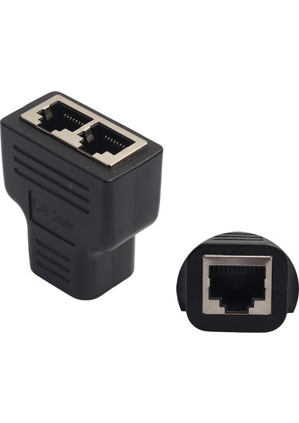 Ağ Tee Kafa RJ45 Dişi Dişi Adaptör RJ45 Splitter Adaptörü 1 Ila 2 Çift Dişi Bağlantı Noktası Cat 5/cat 6 Lan Ethernet Soketi (Yurt Dışından)