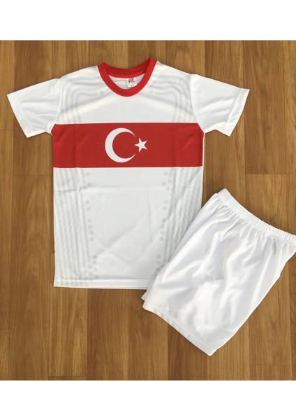 Beyaz Milli Takım Beyaz Şortlu Çocuk T-Shirt Halısaha Forma