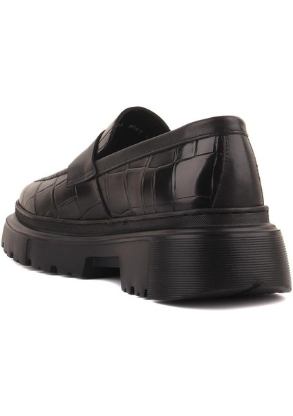 Sail Lakers - Siyah Kroko Deri Kadın Ayakkabı fırsatları