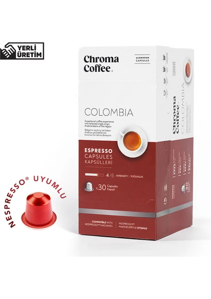 Chroma Coffee Colombia 30 Adet Nespresso Uyumlu Kapsül Kahve %100 Arabica Kolombiya