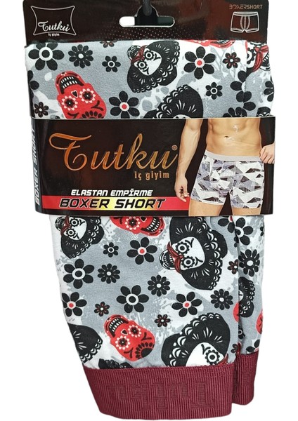 tutku Erkek Boxer Short Elastan Empirme