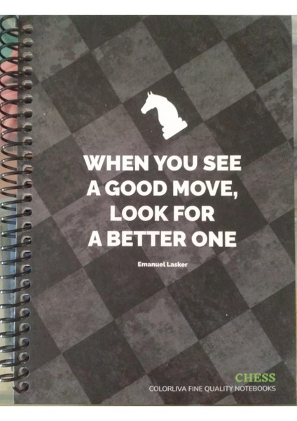 17*24 80 Yaprak Kareli Chess Sert Kapak Beyaz Defter