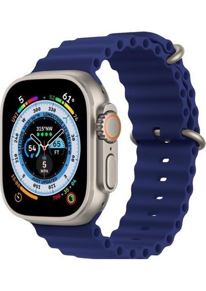 Apple Watch 38MM / 40MM / 41MM Uyumlu Akıllı Saat Kordonu Lacivert