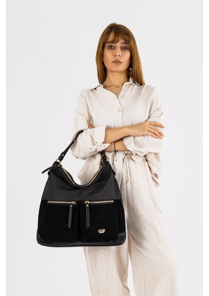 Aspen Kadın Süet Omuz Çantası ve Askılı Çapraz Çanta