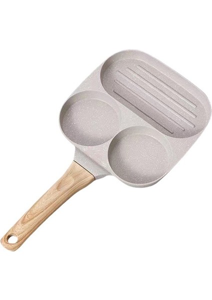 Ev Dört Delikli Omlet Mini Hamburger Çok Fonksiyonlu Düz Tabanlı Tava (Yurt Dışından)