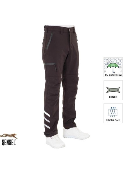 , Softshell Pantolon, Siyah-54E5050 Su İtici, Rüzgar Geçirmez