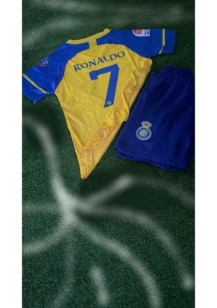 Bite Nose Al Nassr Fc Ronaldo Cr7 Sarı T-Shirt Çocuk Halısaha Forması