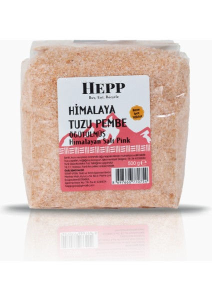 Ekoloji Market Hepp Himalaya Tuzu Pembe Öğütülmüş 500GR