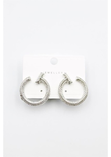 Zirkon Taşlı Küpe - Gümüş