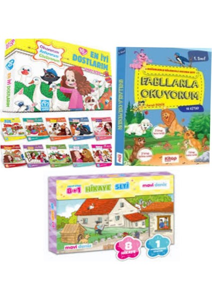 1. Sınıf En Iyi Dostlarım -Fabllarla Okuyorum -Mavideniz Hikaye Seti 8-1