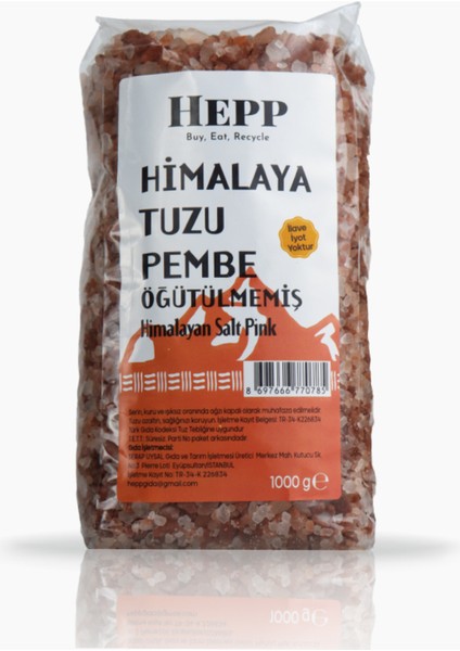 Hepp Himalaya Tuzu Pembe Öğütülmemiş 1kg