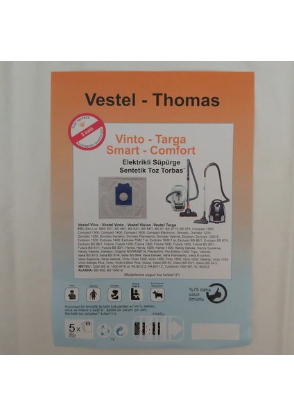 Thomas Elektrikli Süpürge Toz Torbası 25 adet fiyatı
