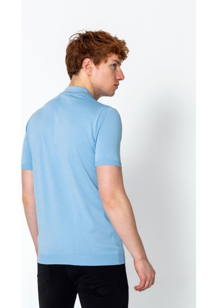 Erkek Fit Extra Rahat Polo Yaka Yarım Fermuarlı Sade T-Shirt indirimleri