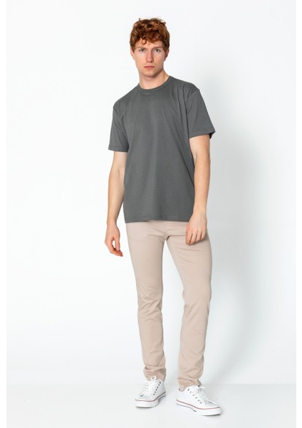 Erkek Fit Kalın Penye Rahat Sade Klasik T-Shirt