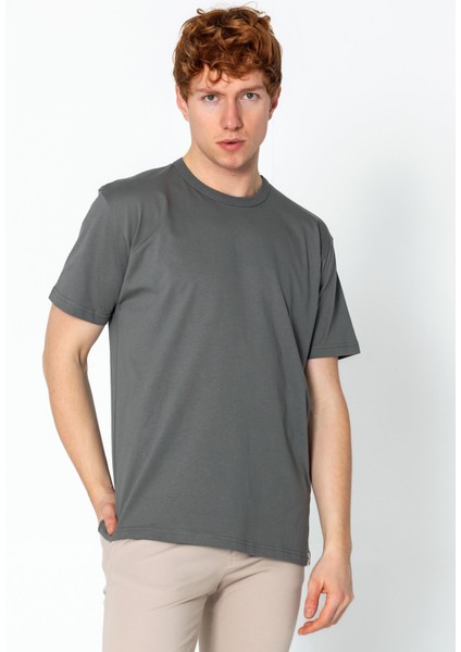 Erkek Fit Kalın Penye Rahat Sade Klasik T-Shirt fiyatları