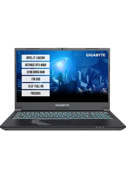 G5 KF5-H3EE354KD-01 Intel i7-13620H 32GB 1TB SSD RTX4060 15,6" 144Hz FHD FreeDos Taşınabilir Bilgisayar