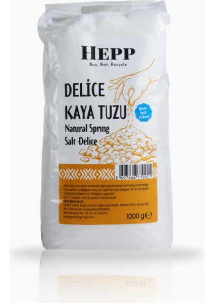 Ekoloji Market Hepp Delice Kaya Tuzu Öğütülmüş 1kg