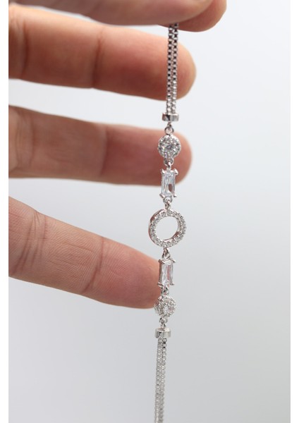 Daire Model Zirkon Taşlı 925 Ayar Gümüş Kadın Bileklik 201022942 modelleri