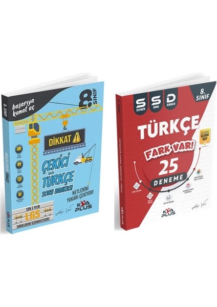 8.Sınıf Türkçe Dikkat Çekici Soru Bankası ve 25 Sistematik Sarmal Deneme 2 Kitap
