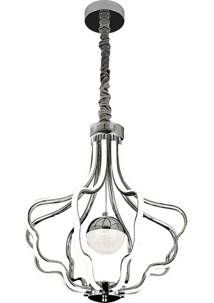 Camelia Krom Kaplama 3 Renkli 50 Watt Ledli Modern Tasarım Oturma Odası,genç Odası,yatak Odası,salon Sarkıt LED Avize