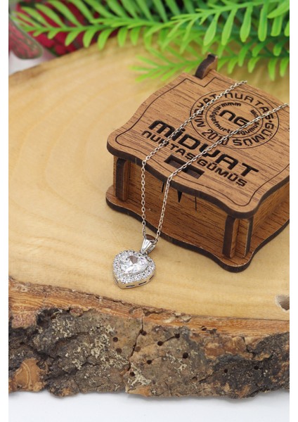 Kalp Kesim Zirkon Taşlı 925 Ayar Gümüş Aşk Kolyesi 201022945 fiyatları