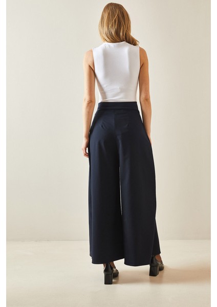 Lacivert Pens Dikişli Bol Paça Pantolon 5YXK5-48245-14 fırsatları