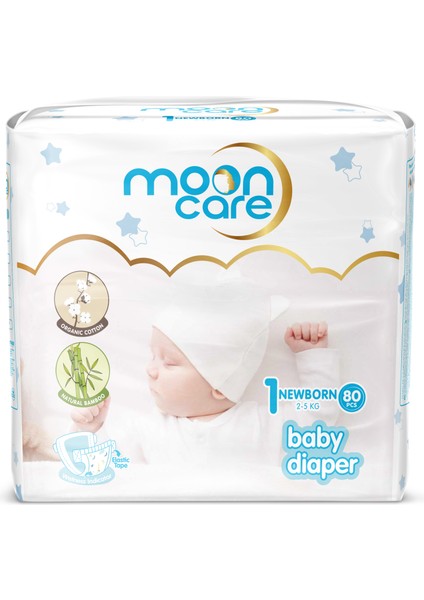 Moon Care Jumbo Paket Bebek Bezi Yeni Doğan (80 Adet)