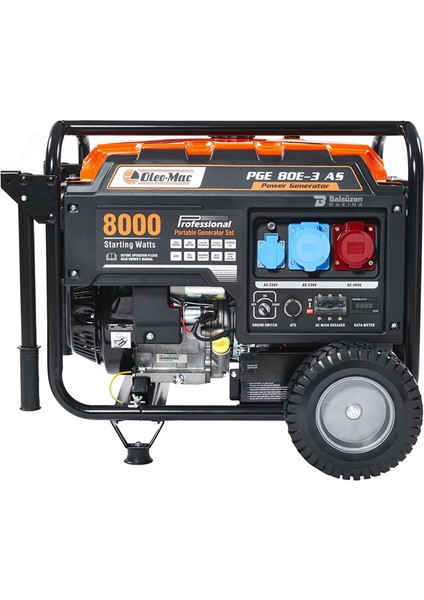 Oleomac Pge 80E-3 Eur5 Benzinli Marşlı Dual Jeneratör 8.12 Kva