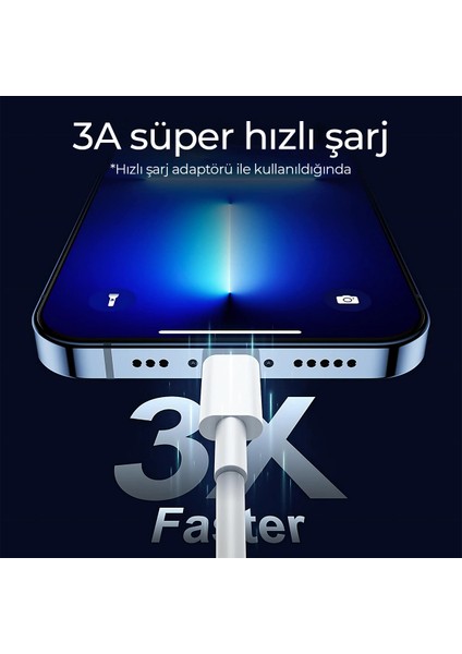 Woyax By Deji iPhone Uyumlu Hızlı Şarj Kablosu Type C To Lightning 8 X Xs Xr 11 12 13 14 Pro Max Plus