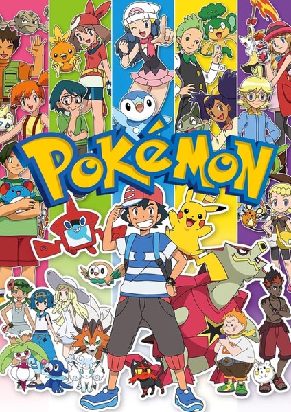 Poster City Pokemon Anime Dizi Film Posteri-Çerçevesiz Parlak Fotoğraf Kağıdı