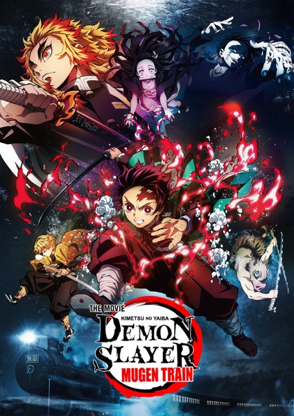 Poster City Demon Slayer Anime Dizi Film Posteri-Çerçevesiz Parlak Fotoğraf Kağıdı