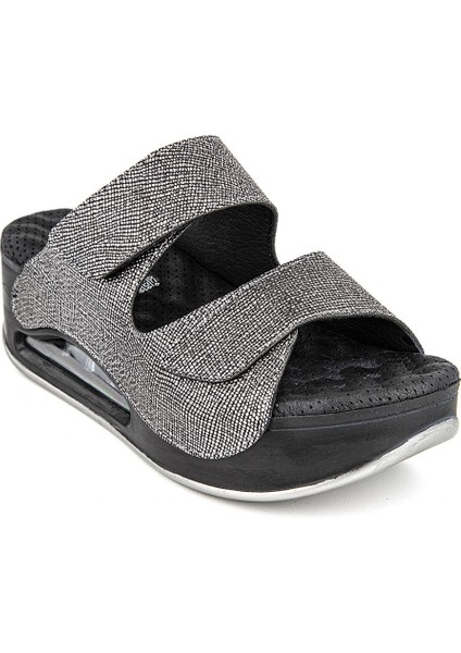 Orthopedix Eos Air Max Tabanlı Cırtlı Füme Kadın Terlik 33202
