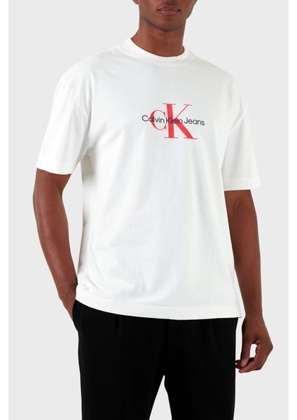 Pamuklu Oversize Bisiklet Yaka T Shirt J30J325427YAF Erkek T Shirt J30J325427 Yaf indirimleri