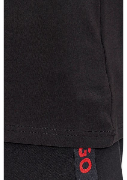 Logo Şeritli Streç Pamuklu Bisiklet Yaka Relaxed Fit T Shirt Erkek T Shirt 50504270 001 indirimleri