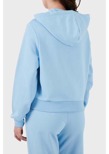 Fermuarlı Kapüşonlu Regular Fit Sweat Bayan Sweat 3DYM33 Yjfez 15DD
