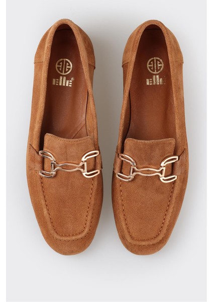 Camel Deri Kadın Loafer