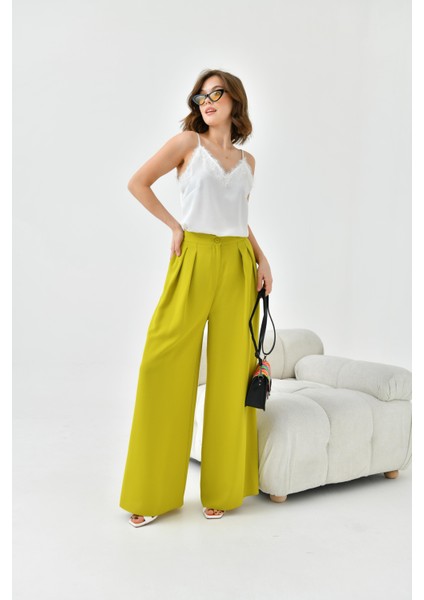 Kadın Lastikli Pleli Pantolon Asit fiyatları