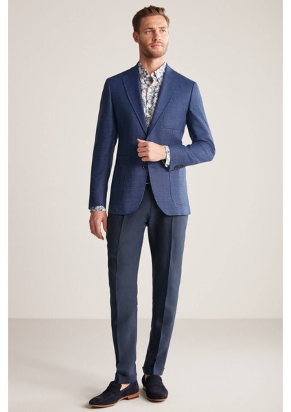Keten-Ipek Karışım Lacivert Yazlık Blazer Ceket fırsatları