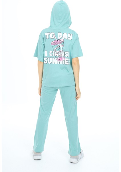 Kız Çocuk Kapüşonlu Yazlık Takım 9-14 Yaş LX301 indirimleri