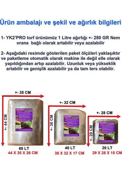 20 Lt YK2PRO Perlit ile Torf. Bitki, Çiçek, Sebze, Tohumu Icin Torf, Toprak