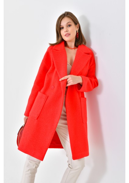 Ftz Women Kadın Kaşe Kaban Kırmızı